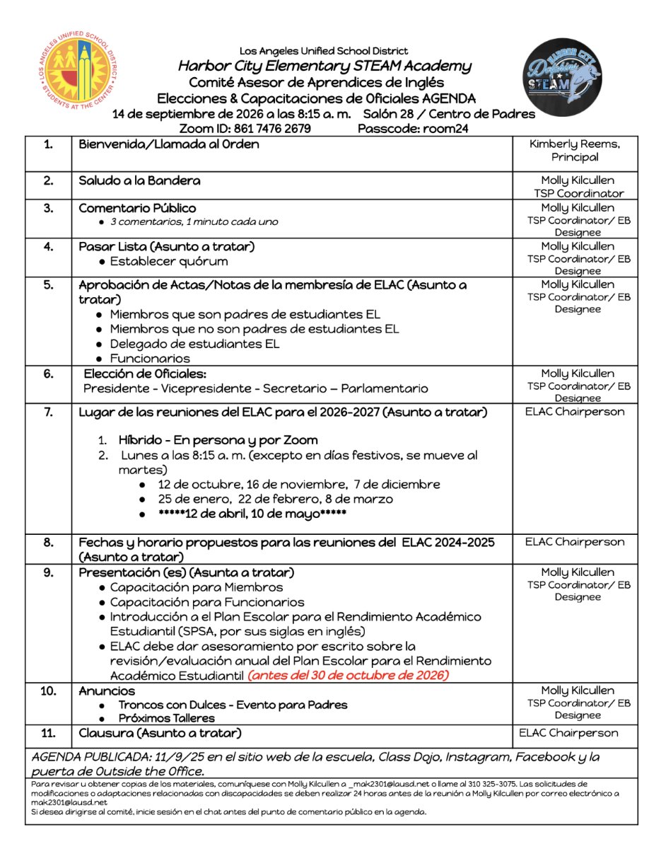 ELAC Officer Spanish